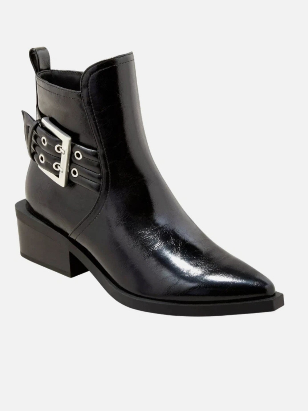 Wild Fable Giovanna Buckle Weatern Pointed Toe Ankle Boots Black - 8.5
